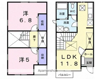 ソレーユC【1階】の間取り